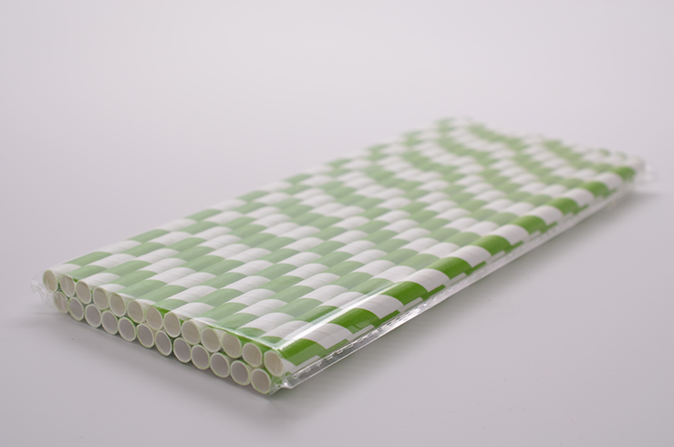  Green Stripe - Baby Shower Decorative Paper Straws 