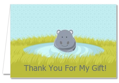 Hippopotamus Boy - Baby Shower Thank You Cards
