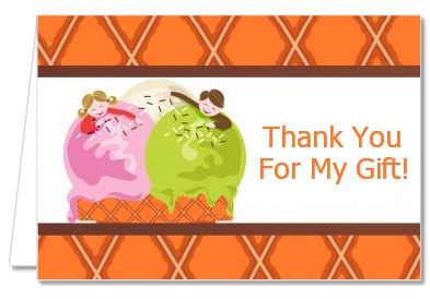Ice Cream - Birthday Party Thank You Cards