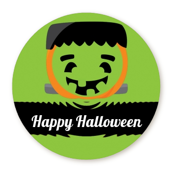 Jack O Lantern Frankenstein - Round Personalized Halloween Sticker Labels 