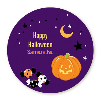  Jack O Lantern - Round Personalized Halloween Sticker Labels 