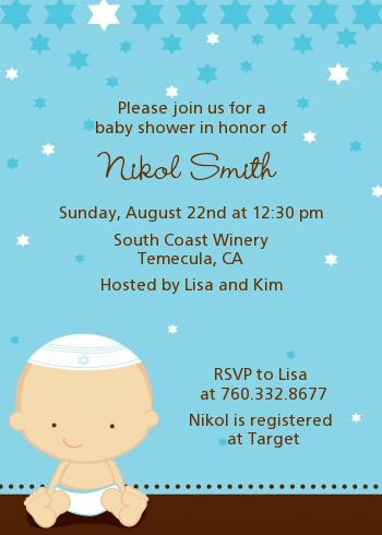 Jewish Baby Boy - Baby Shower Invitations