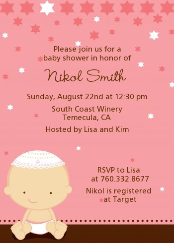 Jewish Baby Girl - Baby Shower Invitations