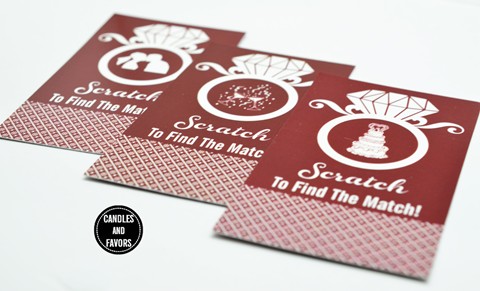  Engagement Ring Burnt Red - Bridal Shower Scratch Off Tickets 