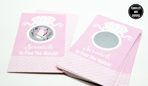  Engagement Ring Blush Pink - Bridal Shower Scratch Off Tickets 