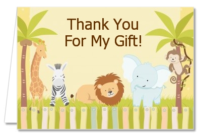 Jungle Safari Party - Birthday Party Thank You Cards