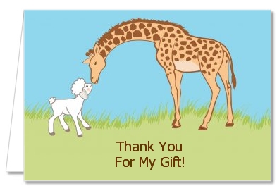 Lamb & Giraffe - Baby Shower Thank You Cards