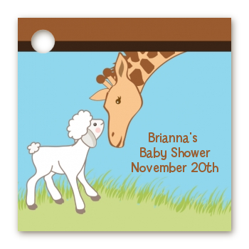 Lamb & Giraffe - Personalized Baby Shower Card Stock Favor Tags