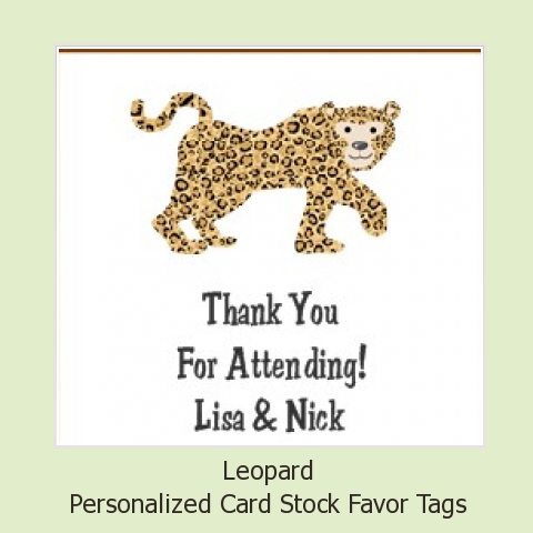 Favor Labels on Leopard Baby Shower Favor Tags   Leopard Personalized Favor Tags