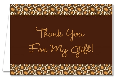 Leopard Brown - Birthday Party Thank You Cards