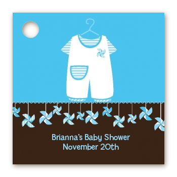 Little Boy Outfit - Personalized Baby Shower Card Stock Favor Tags