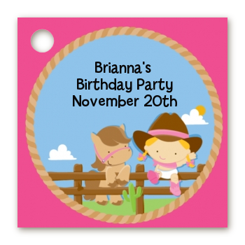 Little Cowgirl - Personalized Birthday Party Card Stock Favor Tags