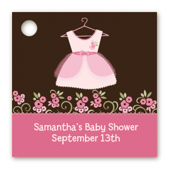 Little Girl Outfit - Personalized Baby Shower Card Stock Favor Tags
