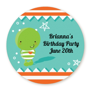  Little Monster - Round Personalized Birthday Party Sticker Labels 
