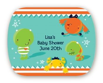 Little Monster - Personalized Baby Shower Rounded Corner Stickers
