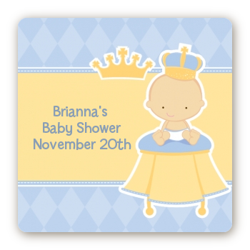 Little Prince - Square Personalized Baby Shower Sticker Labels