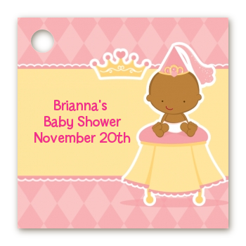 Little Princess African American - Personalized Baby Shower Card Stock Favor Tags