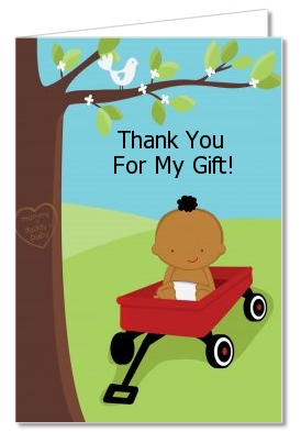  Little Red Wagon - Baby Shower Thank You Cards Caucasian Boy