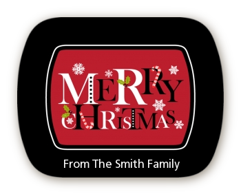 Merry Christmas - Personalized Christmas Rounded Corner Stickers