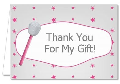 Microphone - Birthday Party Thank You Cards