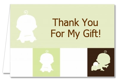 Modern Baby Green & Brown - Baby Shower Thank You Cards