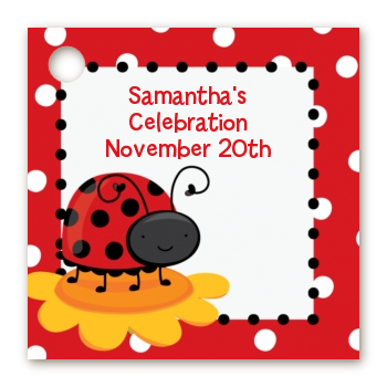 Modern Ladybug Red - Personalized Baby Shower Card Stock Favor Tags