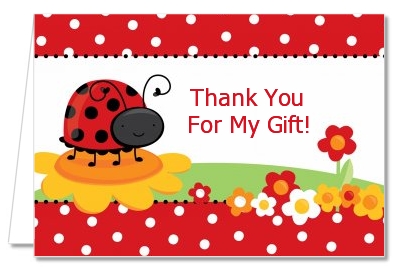 Modern Ladybug Red - Baby Shower Thank You Cards