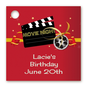 Movie Night - Personalized Birthday Party Card Stock Favor Tags