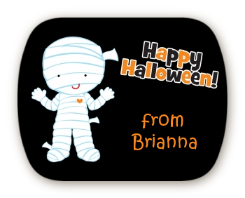 Mummy Costume - Personalized Halloween Rounded Corner Stickers
