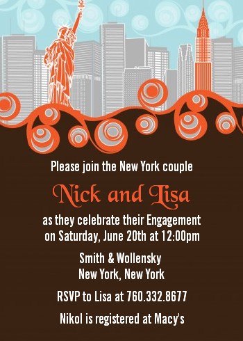 New York Skyline - Bridal Shower Invitations