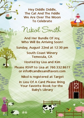 Nursery Rhyme - Baby Shower Invitations