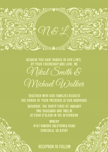 Sage Green - Bridal Shower Invitations