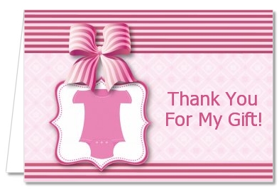 Baby Outfit Pink - Baby Shower Thank You Cards