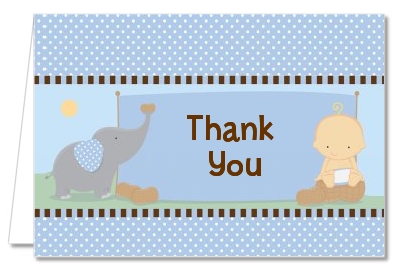 Our Little Boy Peanut's First - Birthday Party Thank You Cards