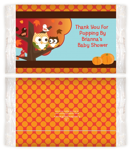 Owl Fall Theme Or Halloween Baby Shower Popcorn Wrappers Baby Shower Popcorn Wrappers