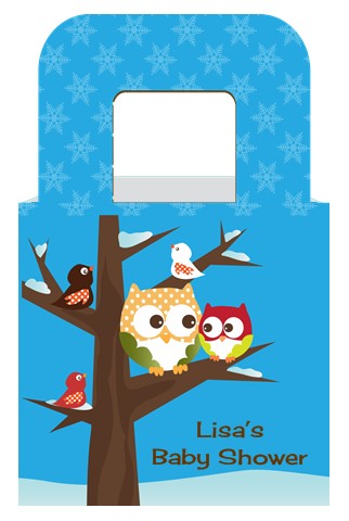 Winter Baby Shower Favors on Owl Winter Theme Or Christmas Personalized Baby Shower Favor Boxes