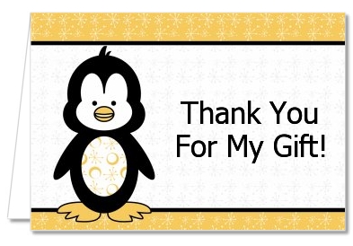  Penguin - Birthday Party Thank You Cards 