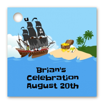 Pirate Ship - Personalized Birthday Party Card Stock Favor Tags