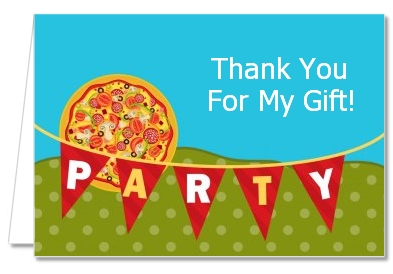 Pizza Party - Birthday Party Thank You Cards