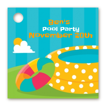 Pool Party - Personalized Birthday Party Card Stock Favor Tags