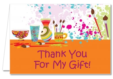 Pottery Painting - Birthday Party Thank You Cards