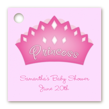 Princess Crown - Personalized Baby Shower Card Stock Favor Tags