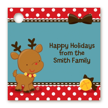 Rudolph the Reindeer - Personalized Christmas Card Stock Favor Tags
