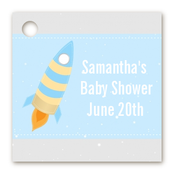Rocket Ship - Personalized Baby Shower Card Stock Favor Tags