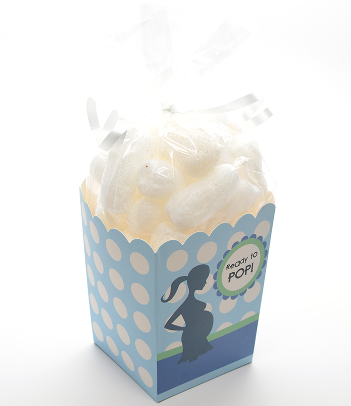 Baby shower popcorn best sale boxes