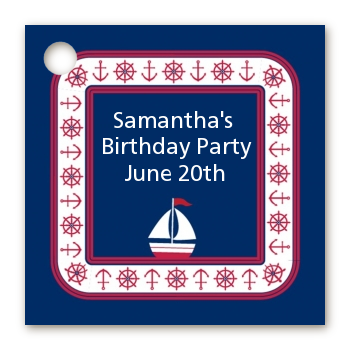 Sailboat Blue - Personalized Birthday Party Card Stock Favor Tags