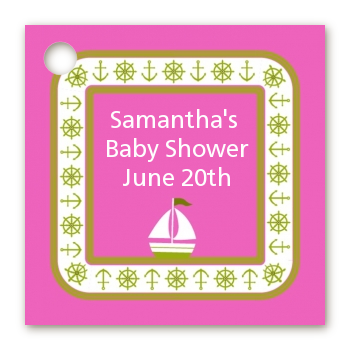 Sailboat Pink - Personalized Baby Shower Card Stock Favor Tags