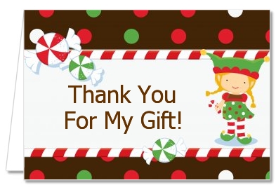 Santa's Little Elfie - Baby Shower Thank You Cards