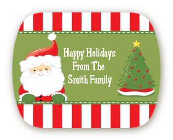 Santa Claus - Personalized Christmas Rounded Corner Stickers