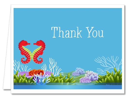 Bridal Shower Thank You Cards Seahorses Thank You Notes Bridal Shower Thank You Cards Seahorses Thank You Notes